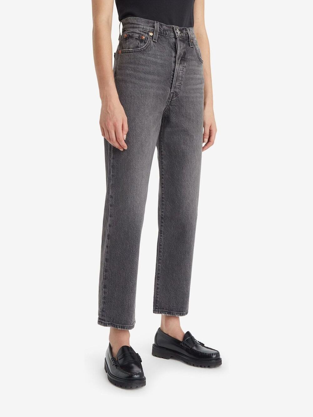Levi's Women's Gray High-Rise Straight Jeans